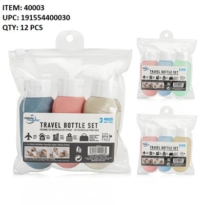 ENSEMBLE DE BOUTEILLES DE VOYAGE 3MCX