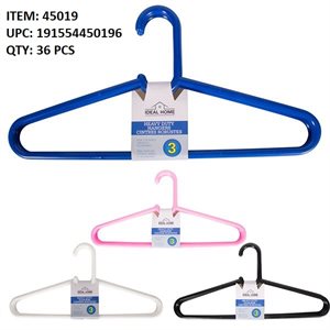 HEAVY DUTY HANGERS 3PK ASST.