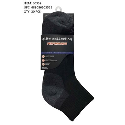 MEN 3PR QUARTER 1 / 2 CUSHION SOCK ASST.