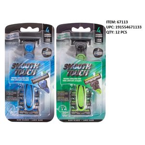 RASOIR SMOOTH TOUCH TRIPLE LAMES 4 CARTOUCHES