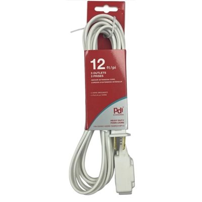 CORDON D'EXTENSION INTERIEUR 12PI AVEC 3 PRISES